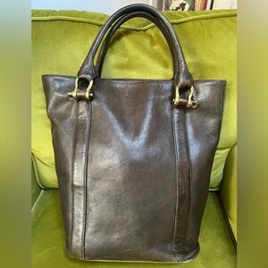 Arianne Tunney large leather tote brass hardware beautiful thick leather